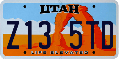 UT license plate Z135TD