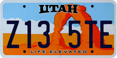 UT license plate Z135TE
