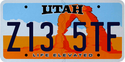 UT license plate Z135TF