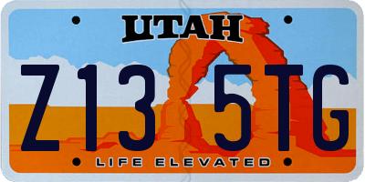 UT license plate Z135TG