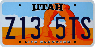 UT license plate Z135TS
