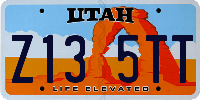 UT license plate Z135TT