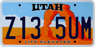 UT license plate Z135UM