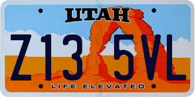 UT license plate Z135VL