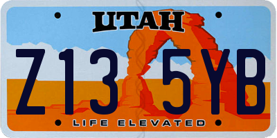 UT license plate Z135YB
