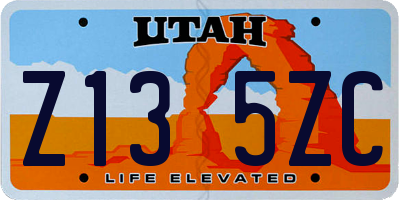 UT license plate Z135ZC