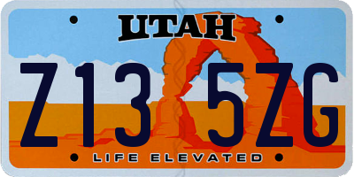 UT license plate Z135ZG