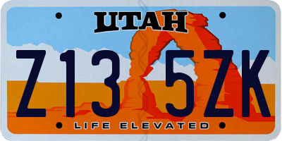 UT license plate Z135ZK