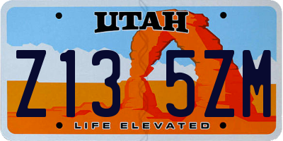 UT license plate Z135ZM