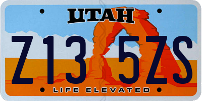UT license plate Z135ZS