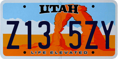 UT license plate Z135ZY
