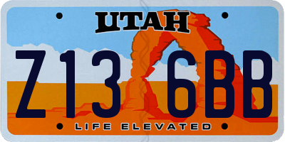 UT license plate Z136BB