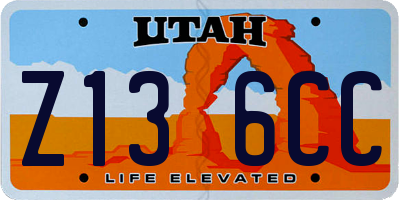 UT license plate Z136CC