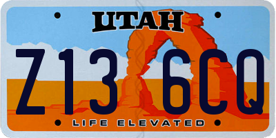 UT license plate Z136CQ