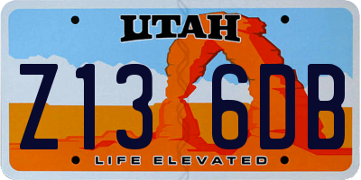 UT license plate Z136DB