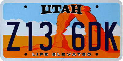 UT license plate Z136DK