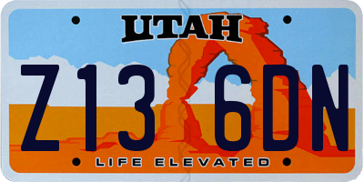 UT license plate Z136DN