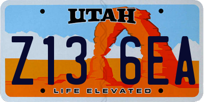 UT license plate Z136EA