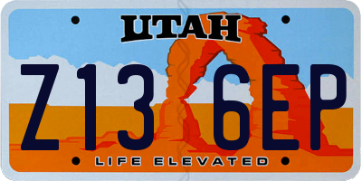 UT license plate Z136EP