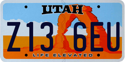 UT license plate Z136EU
