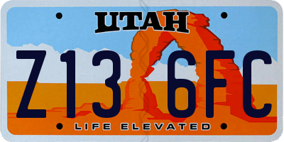 UT license plate Z136FC
