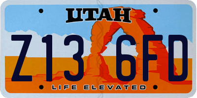 UT license plate Z136FD