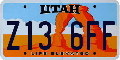 UT license plate Z136FF