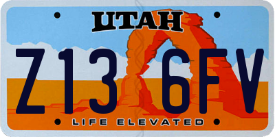 UT license plate Z136FV