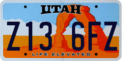 UT license plate Z136FZ