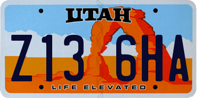 UT license plate Z136HA