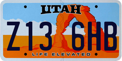 UT license plate Z136HB