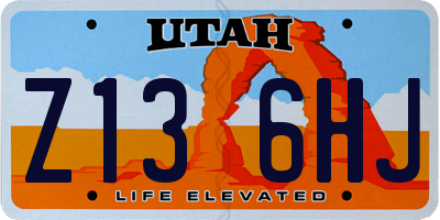 UT license plate Z136HJ