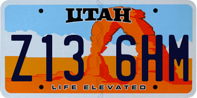 UT license plate Z136HM