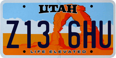 UT license plate Z136HU