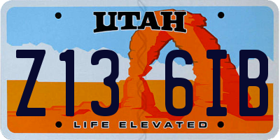 UT license plate Z136IB
