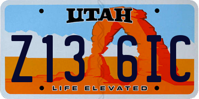 UT license plate Z136IC