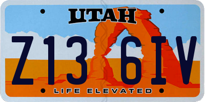 UT license plate Z136IV