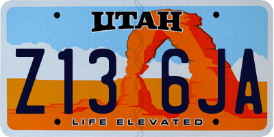 UT license plate Z136JA