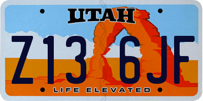 UT license plate Z136JF