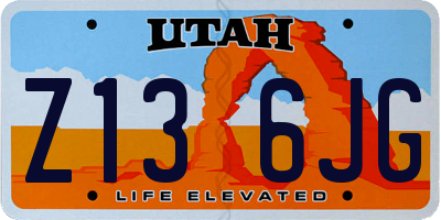 UT license plate Z136JG