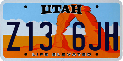 UT license plate Z136JH
