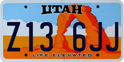 UT license plate Z136JJ