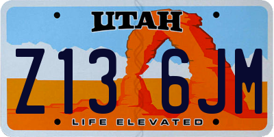 UT license plate Z136JM