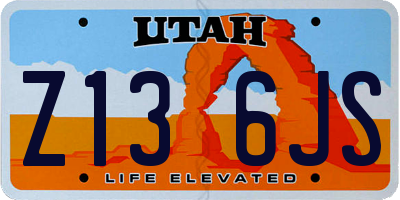 UT license plate Z136JS
