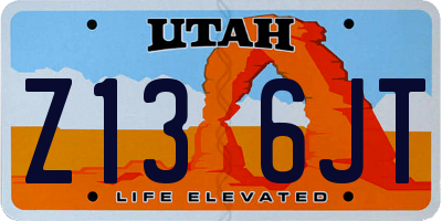 UT license plate Z136JT