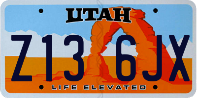 UT license plate Z136JX