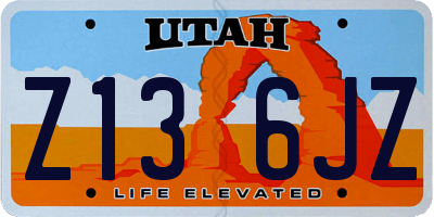 UT license plate Z136JZ