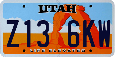 UT license plate Z136KW