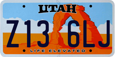 UT license plate Z136LJ