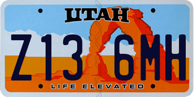 UT license plate Z136MH